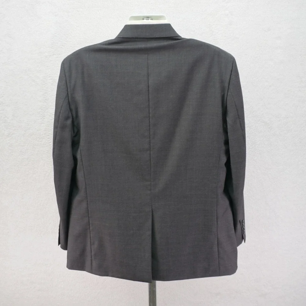 Joseph & Feiss Wool Blend Gray Plaid W/ Red Windowpane Suit Jacket 42R Tag 46R‎